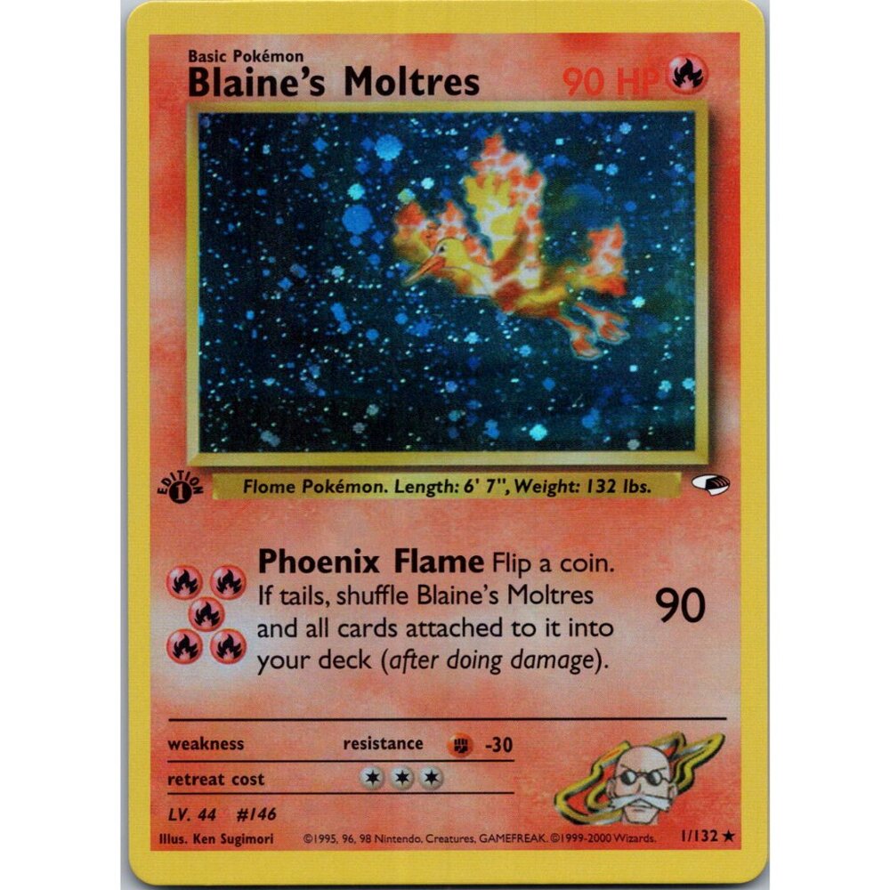 Blaine's Moltres Gym Heroes 1st Edition "Reprinted"